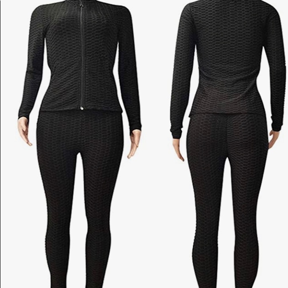 2 piece black pants and jacket size large